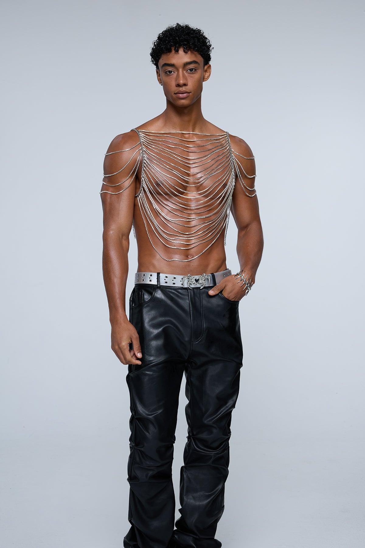 Static Link Rhinestone Chain Top