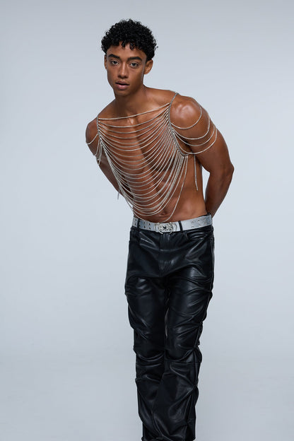 Static Link Rhinestone Chain Top