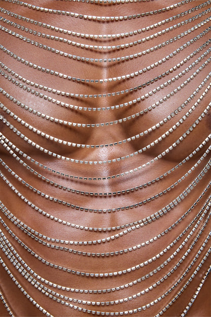 Static Link Rhinestone Chain Top