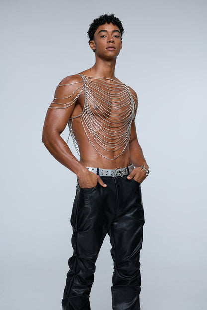 Static Link Rhinestone Chain Top
