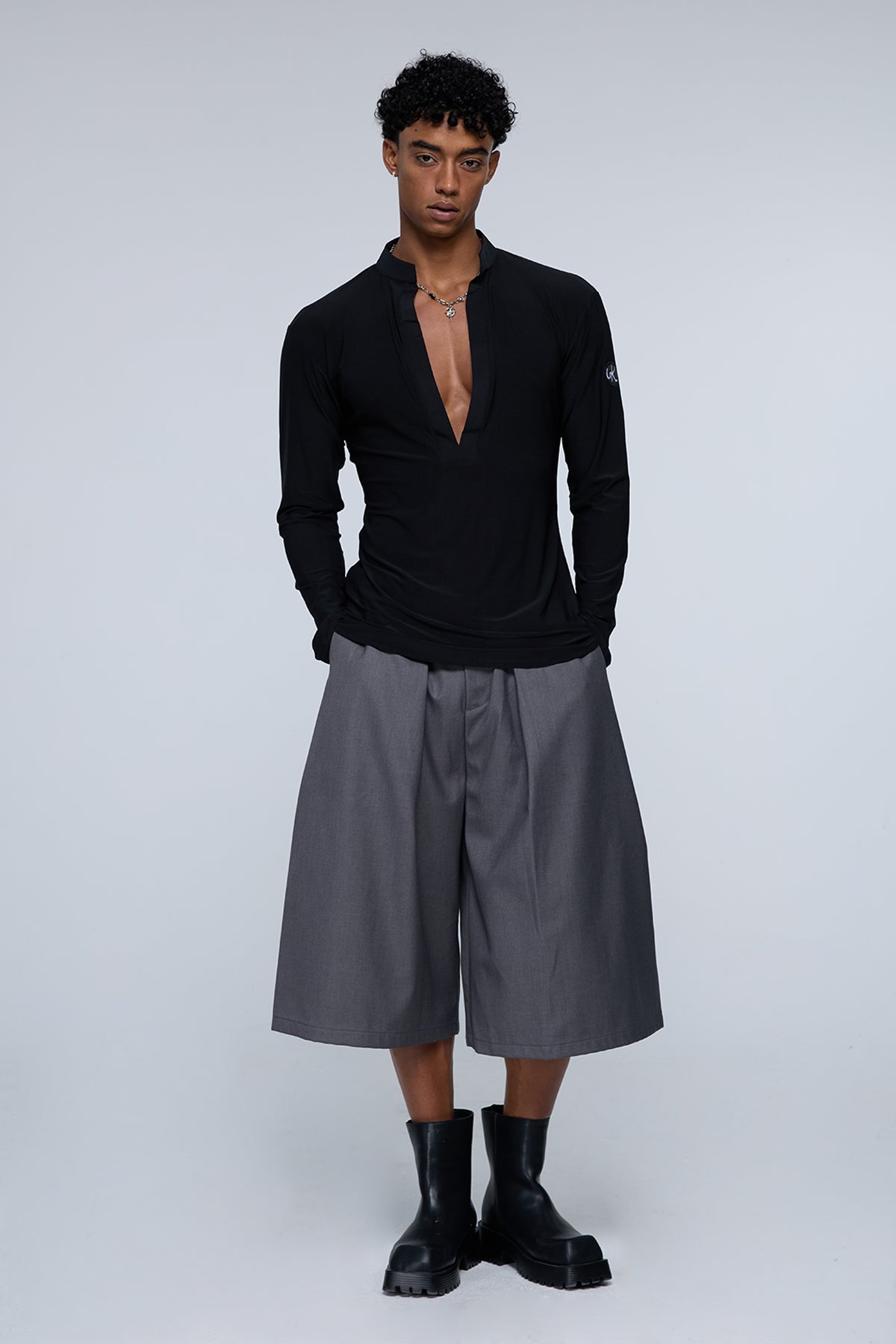 Static Notch Wide Leg Capri Pants