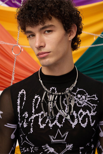 Static Rebellion Metal Necklace