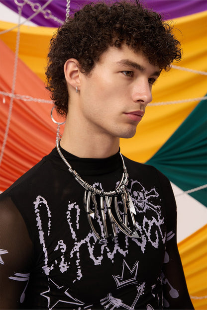 Static Rebellion Metal Necklace