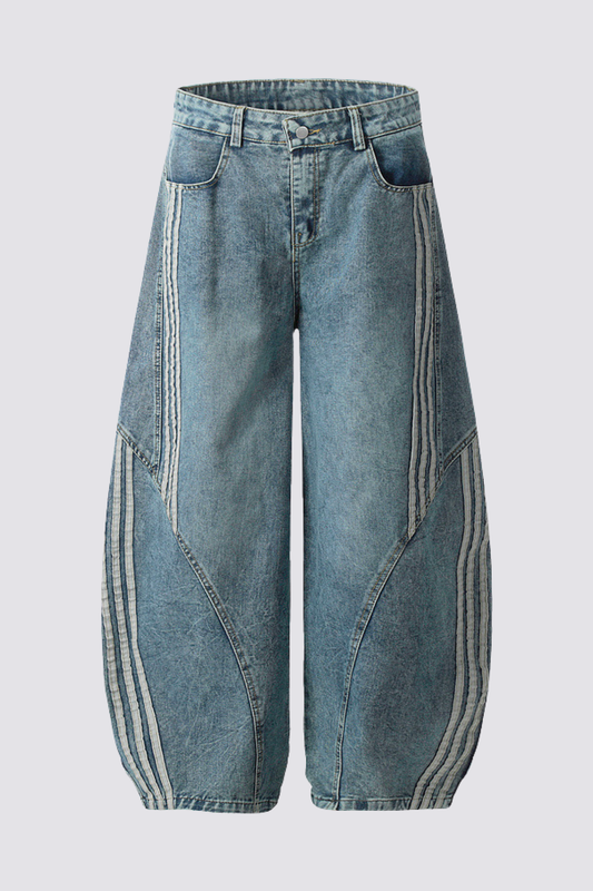Static Vibe Stripe Machete Jeans Blue