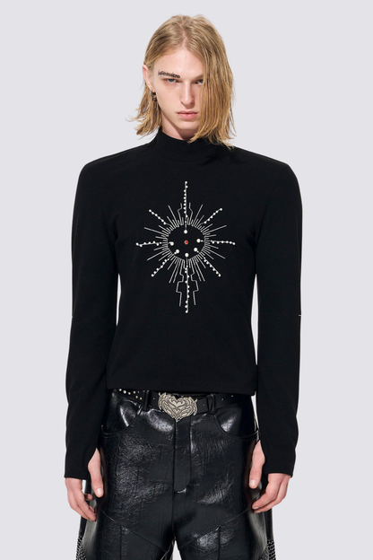 Static Void Embroidery Pearl Long Sleeve Top