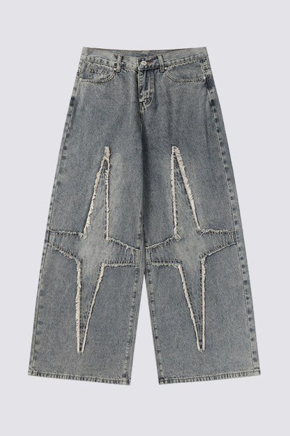 Static Wash Star Wide Leg Jeans