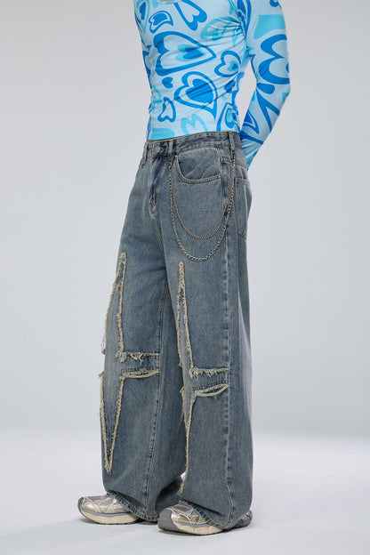 Static Wash Star Wide Leg Jeans