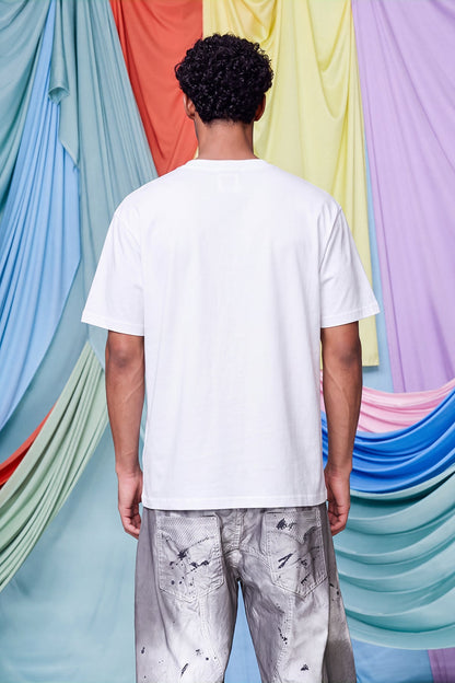 Static Pitch Print T-Shirt White