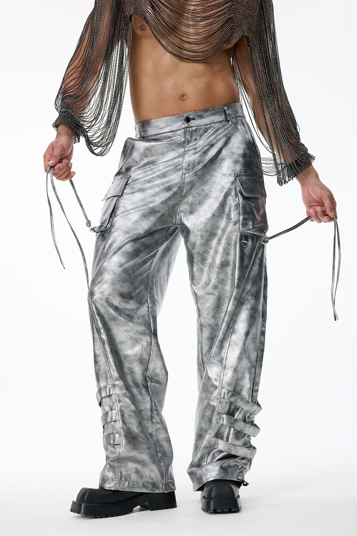 Steady Pace Metallic Straight Pants