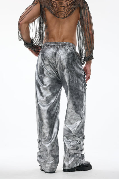 Steady Pace Metallic Straight Pants