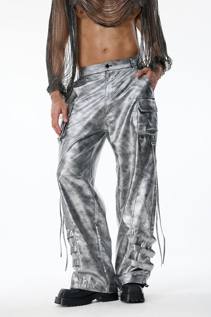 Steady Pace Metallic Straight Pants