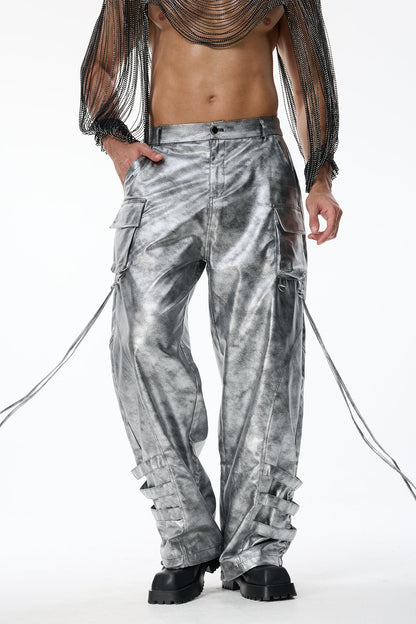 Steady Pace Metallic Straight Pants
