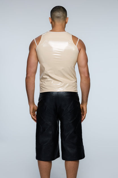 Steel Bind Cutout Latex Tank Top