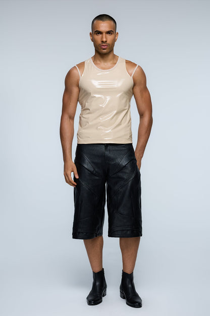 Steel Bind Cutout Latex Tank Top