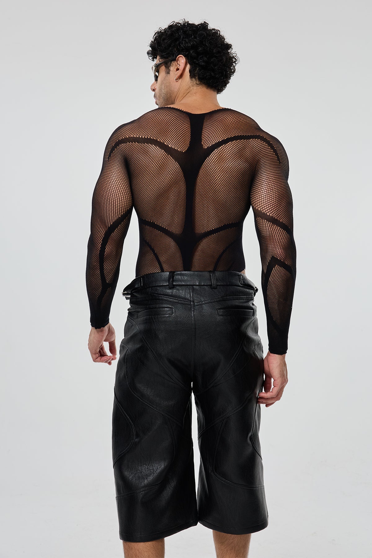 Steel Curve Long Sleeve Mesh Bodysuit