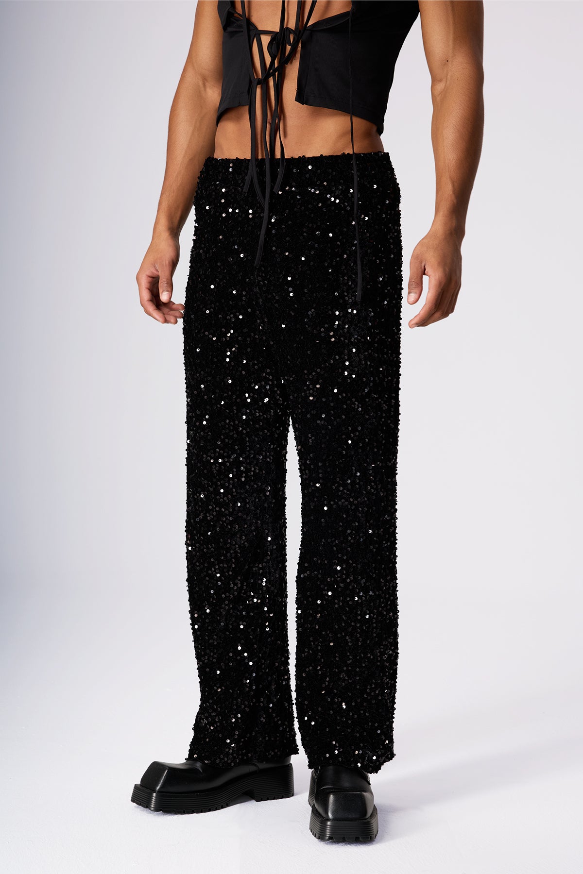 Steel Pulse Sequin Straight Pants