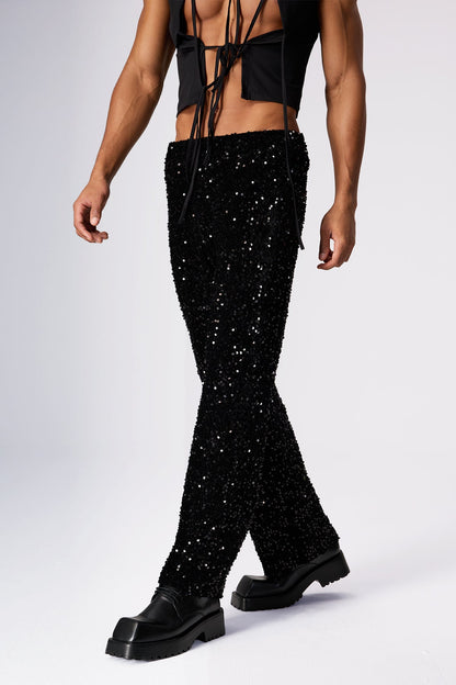 Steel Pulse Sequin Straight Pants