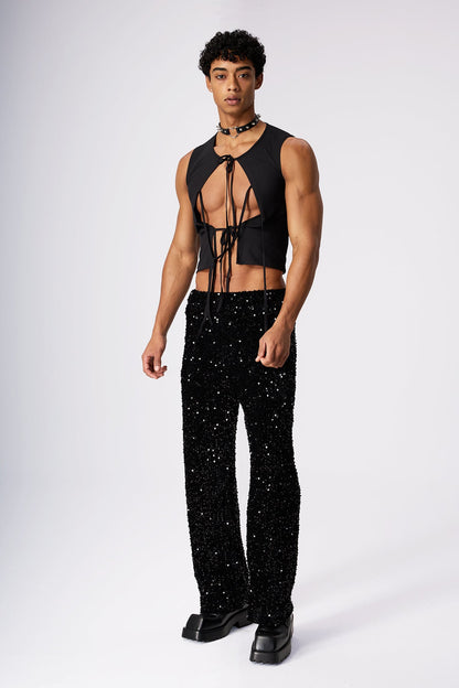 Steel Pulse Sequin Straight Pants