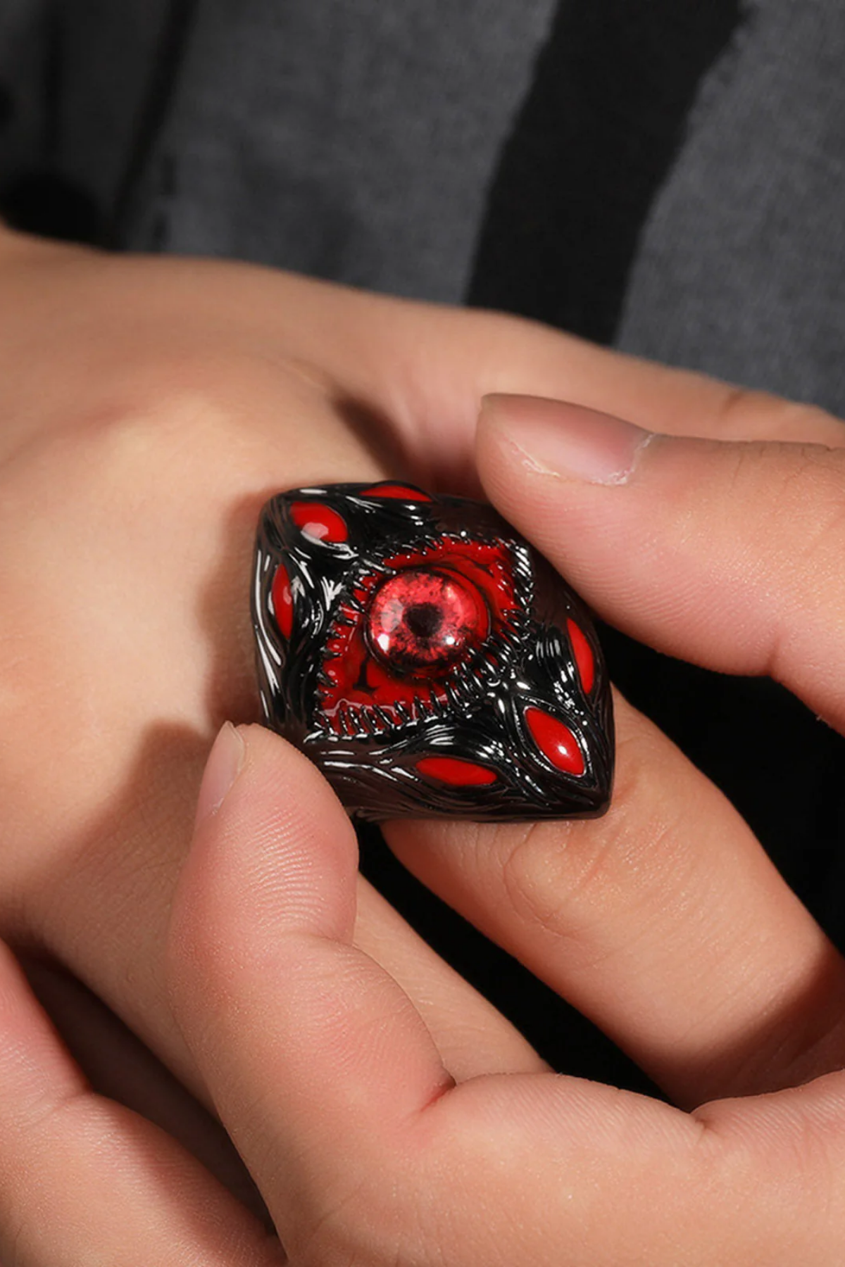 Steel Ray Red Eye Parasitic Ring
