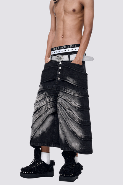 Steel Scuff Deconstructed Capri Jeans
