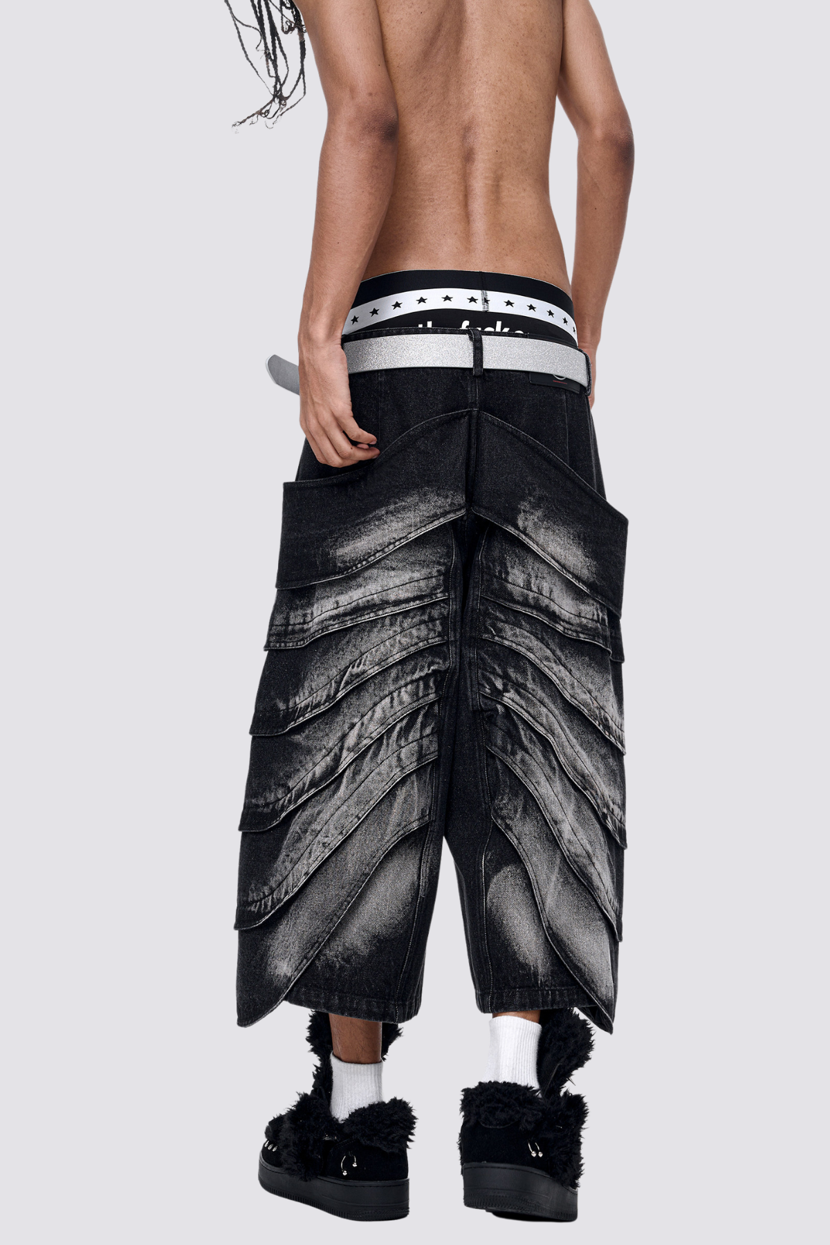 Steel Scuff Deconstructed Capri Jeans