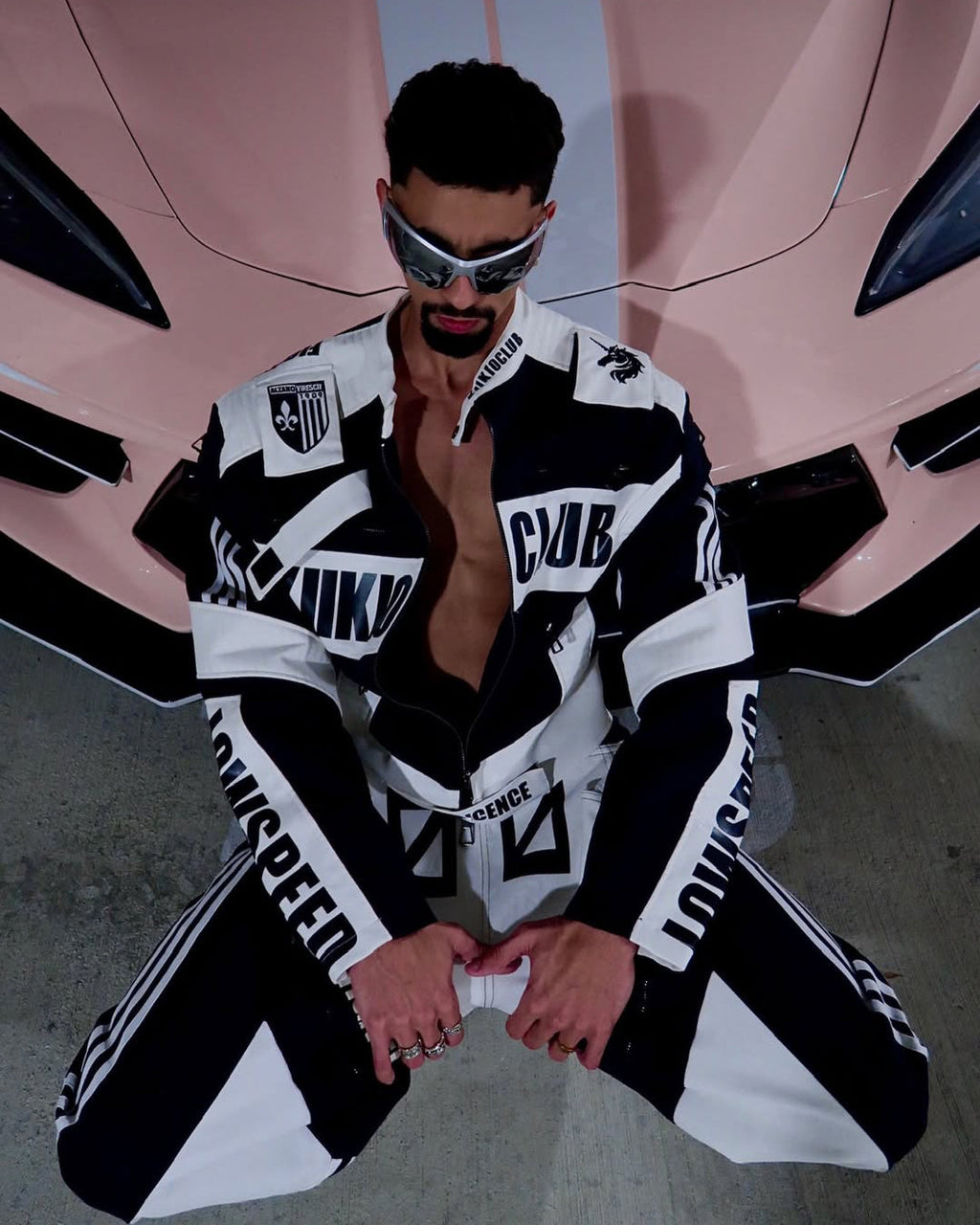 KIIKIO Racing Style Graphic Oversized Jacket