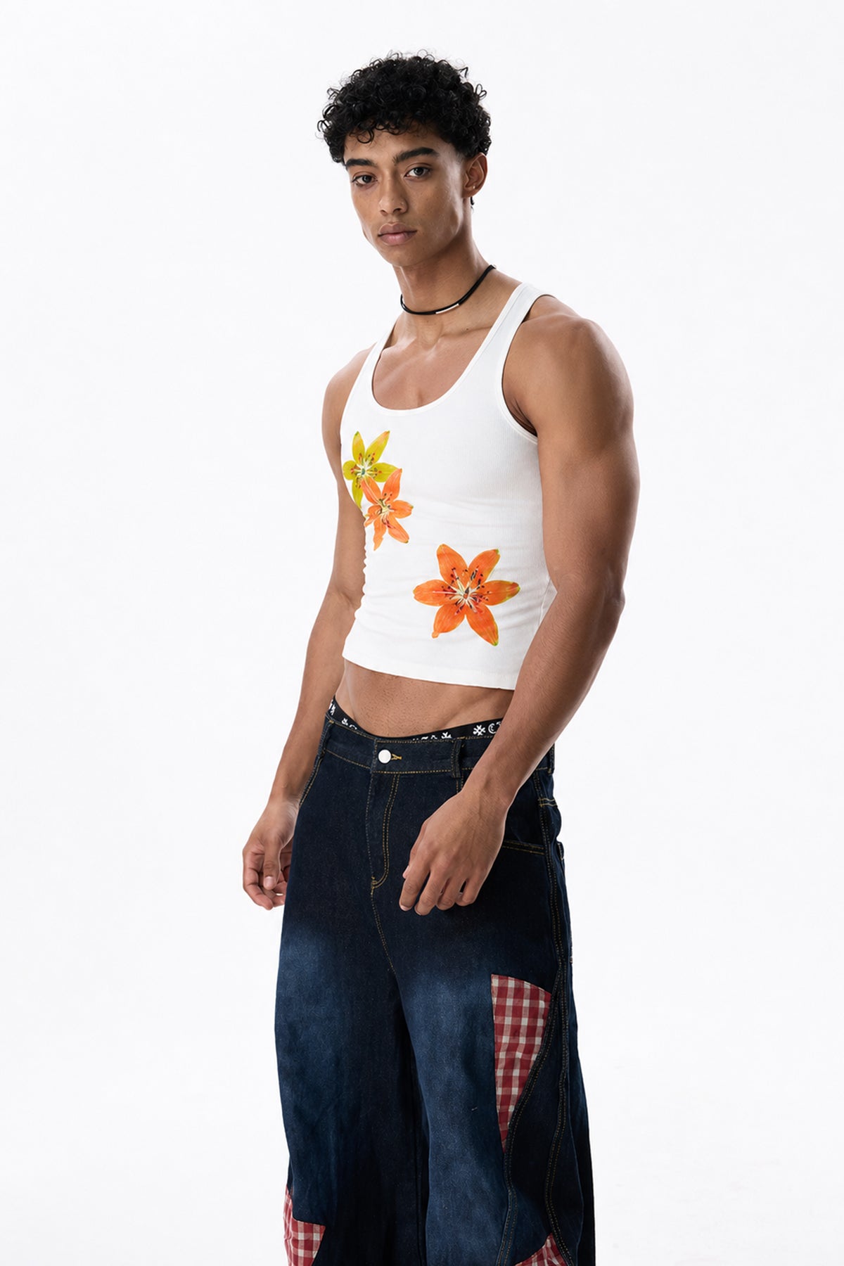 Still Mark Floral Print Crop Top White
