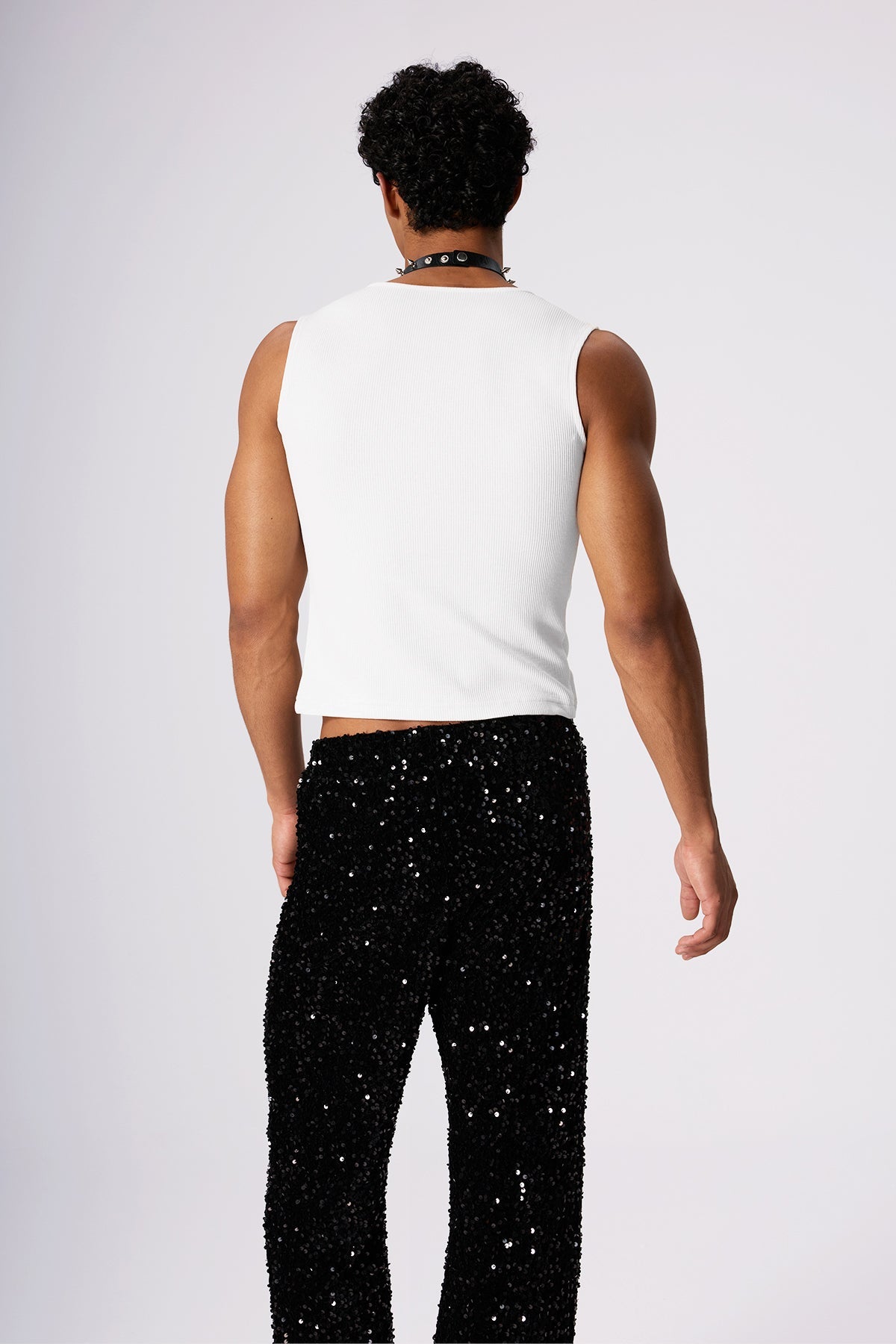 Stone Motion Lace Up Sleeveless Top White