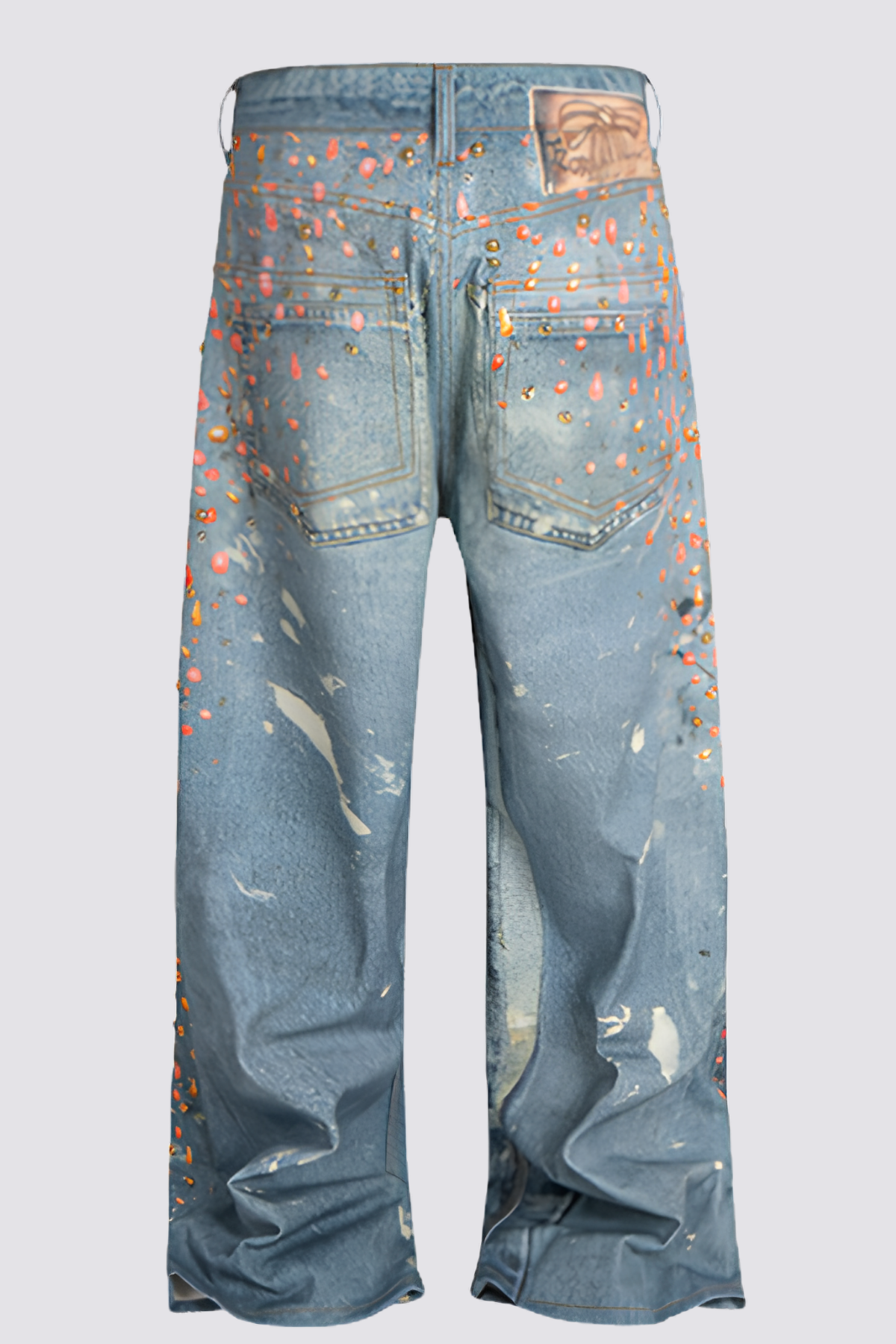 Street Revolt Print Bleached Jeans
