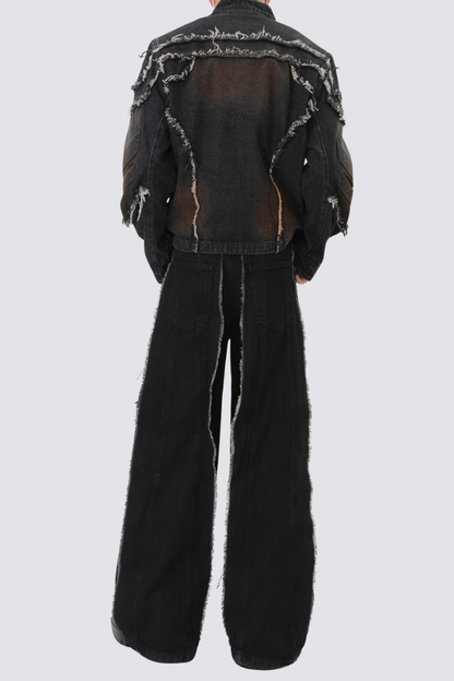 Street Tear Long Sleeve Denim Jacket