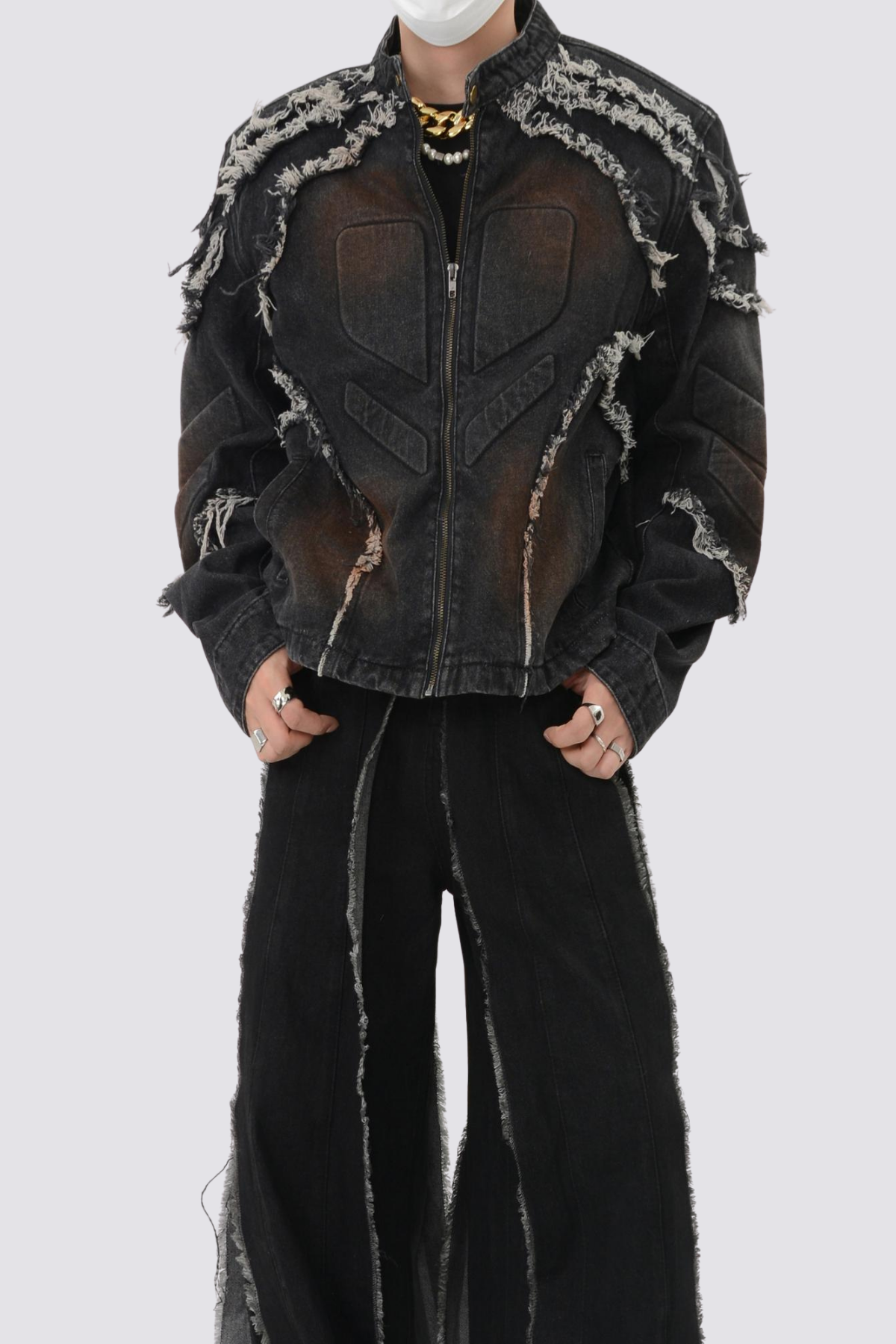 Street Tear Long Sleeve Denim Jacket