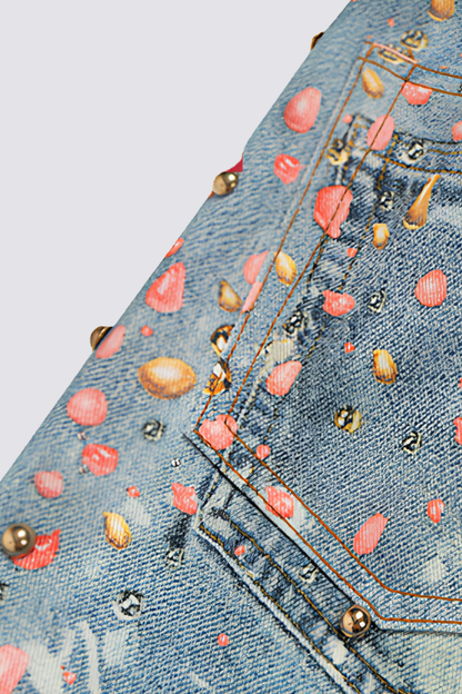 Street Revolt Print Bleached Jeans