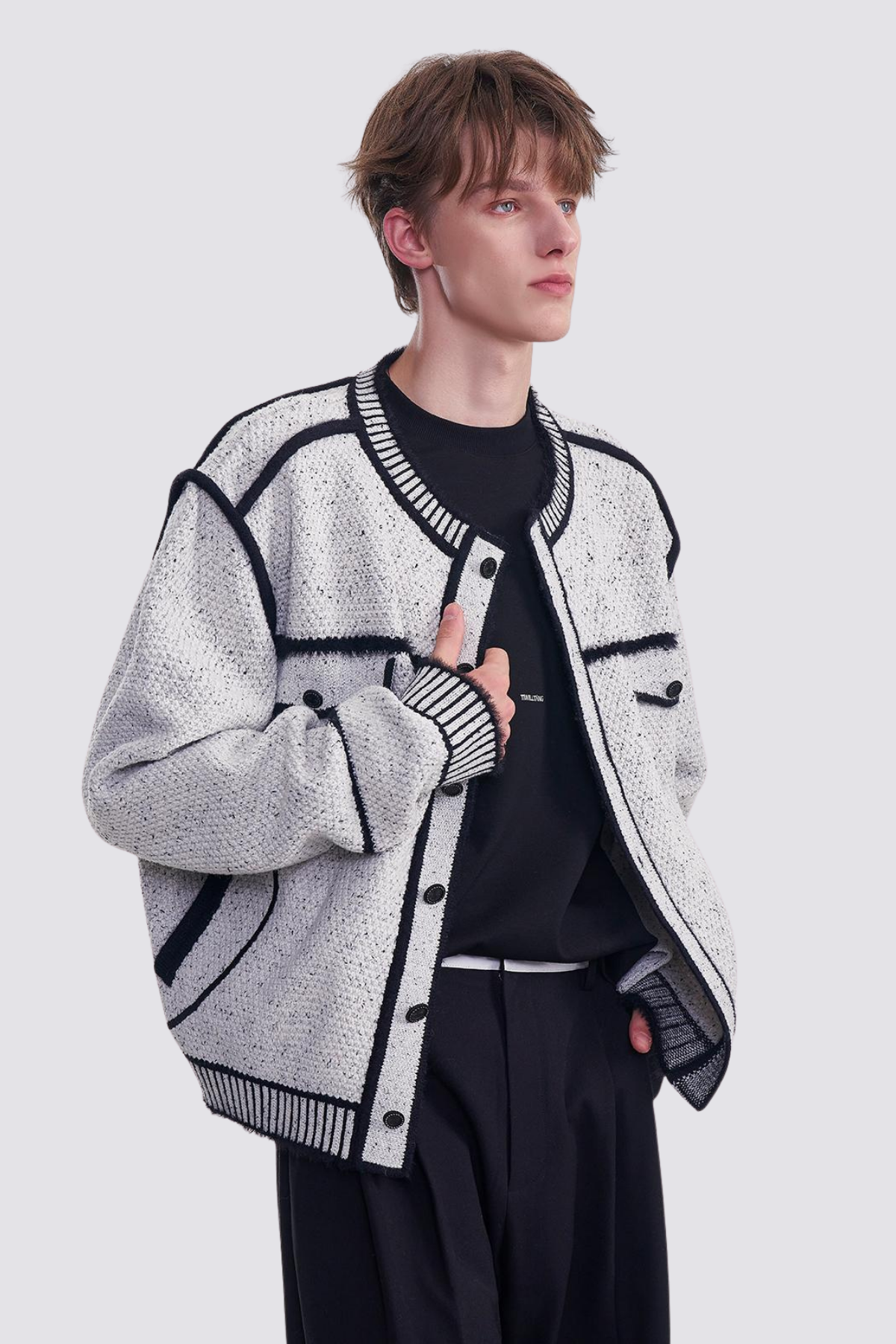 Stretch Knit Sweater Jacket