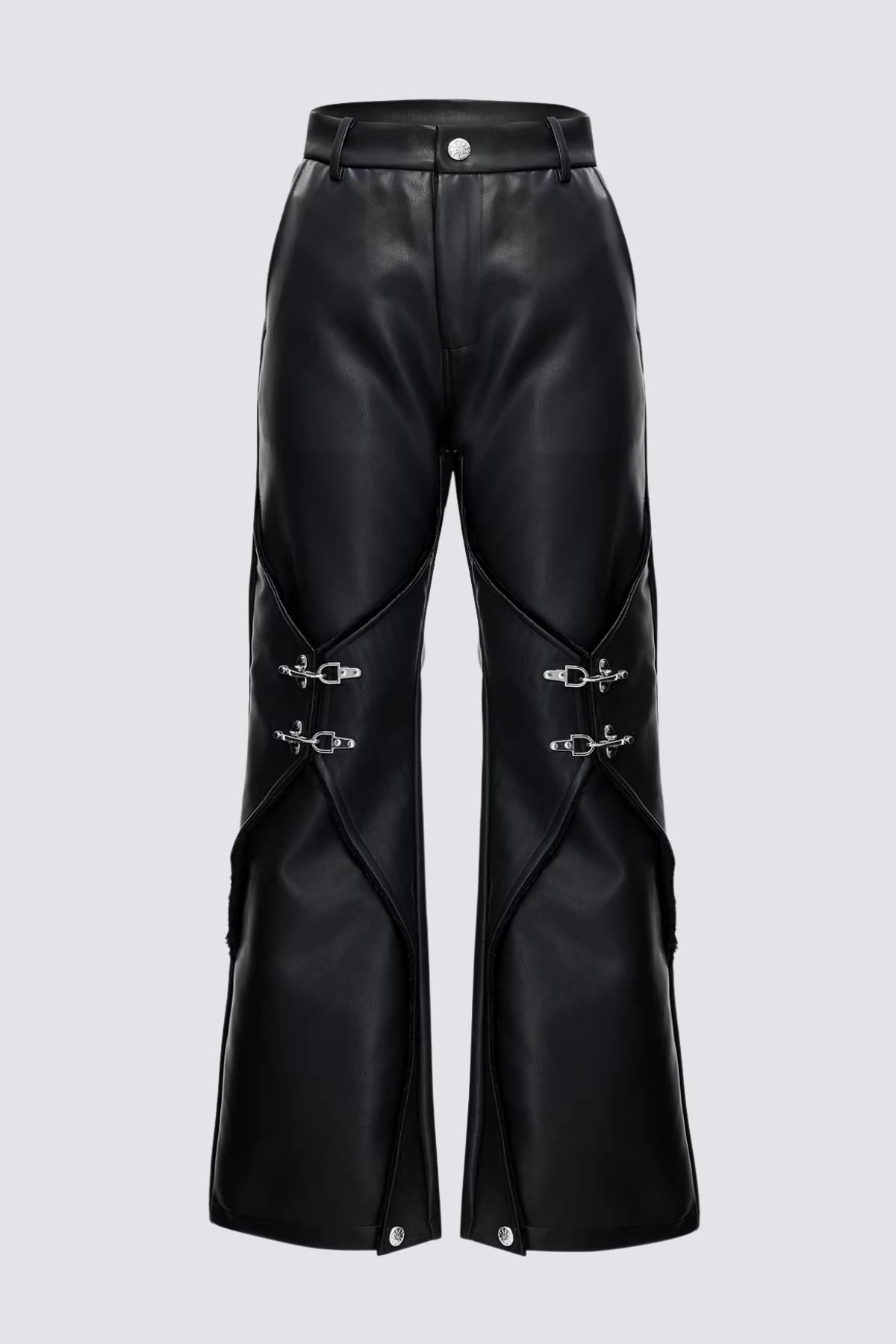 Structured Ease Leather Straight Pants