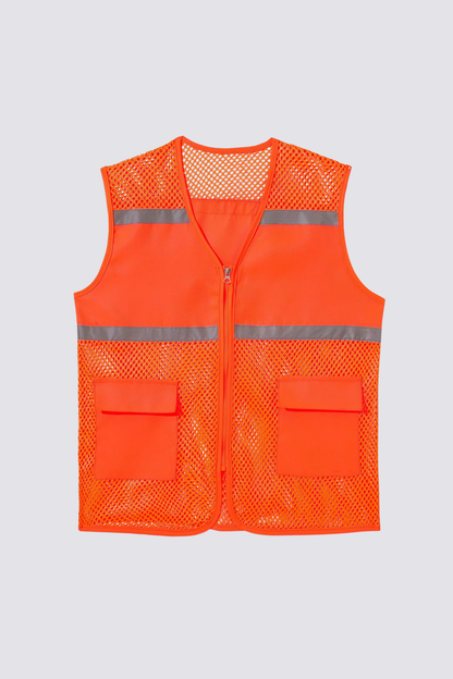 Subtle Distortion Cutout Vest Orange