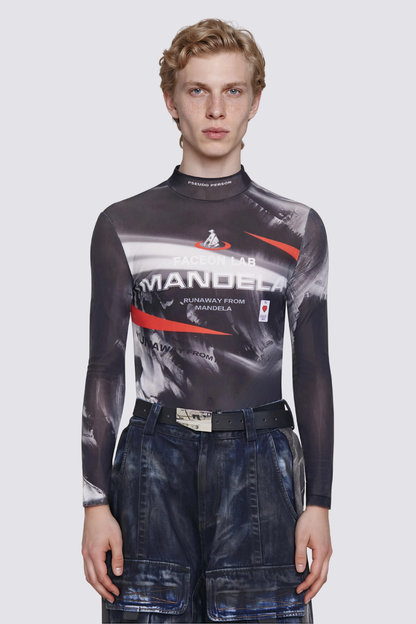 Subtle Mark Print Long Sleeve Top