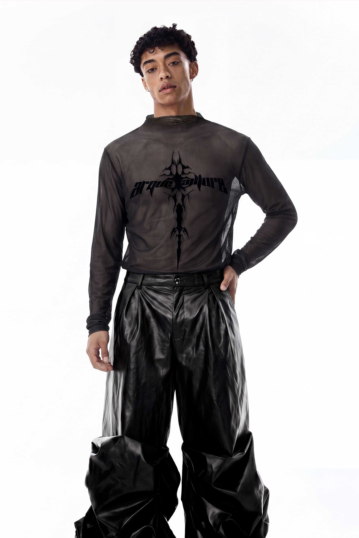 Subtle Screen Long Sleeve Gothic Mesh Top