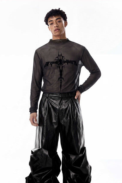 Subtle Screen Long Sleeve Gothic Mesh Top
