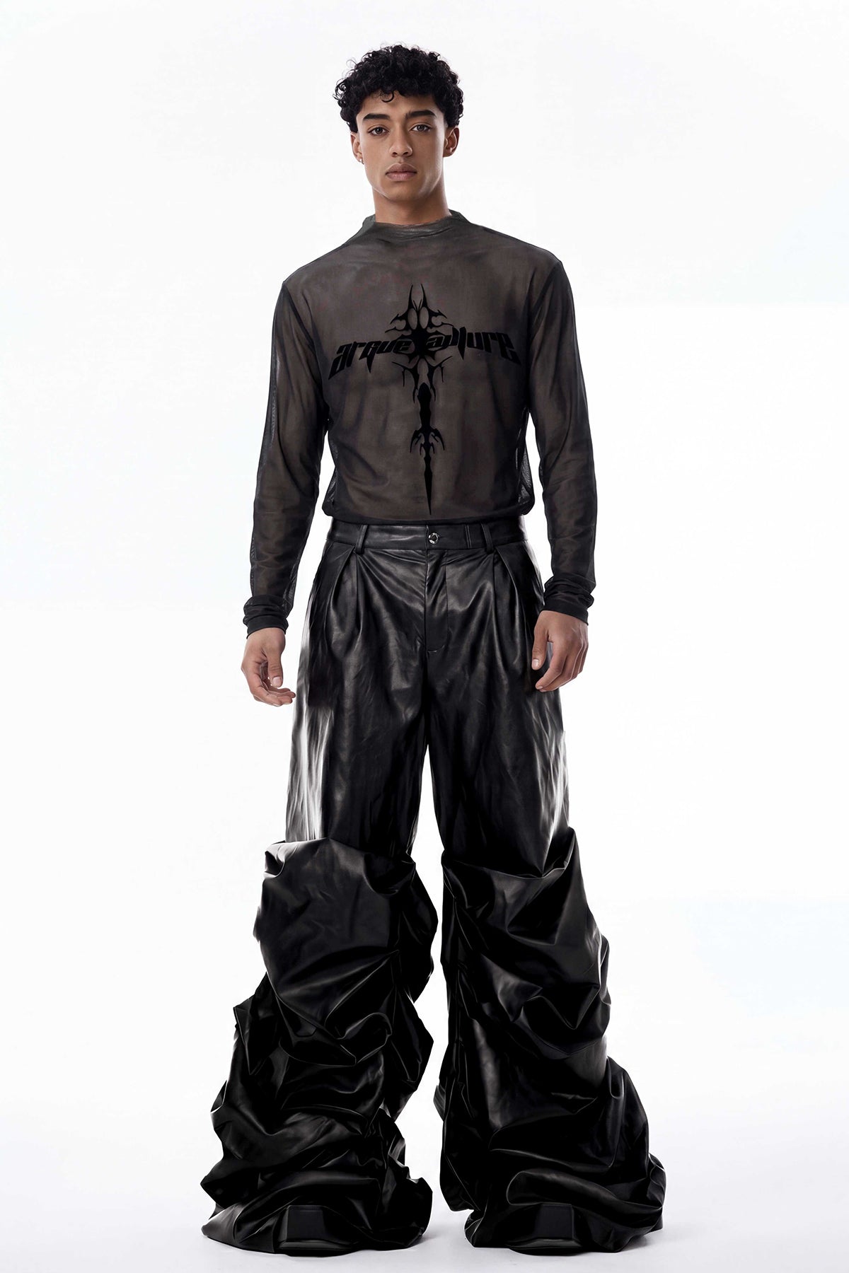 Subtle Screen Long Sleeve Gothic Mesh Top