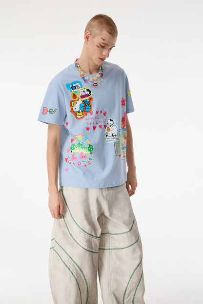 Subtle Trace Cat Star Print Top