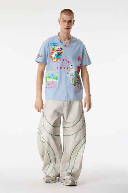 Subtle Trace Cat Star Print Top