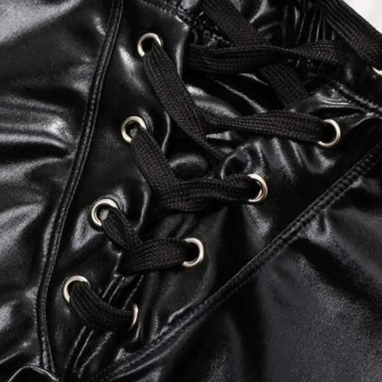 Super Booty Drawstring PU Leather Boxers