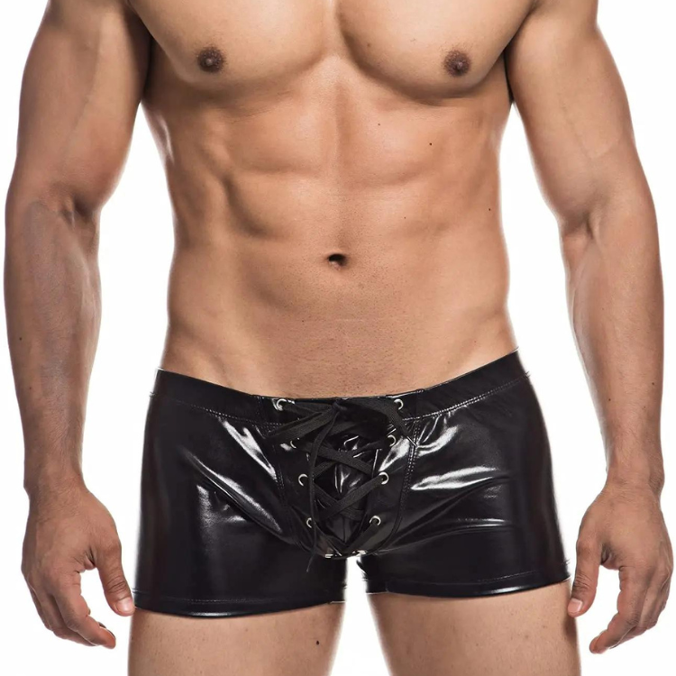 Super Booty Drawstring PU Leather Boxers