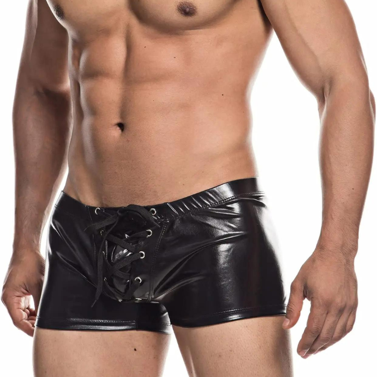 Super Booty Drawstring PU Leather Boxers