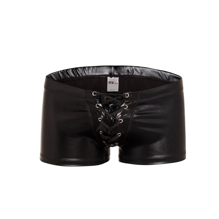 Super Booty Drawstring PU Leather Boxers
