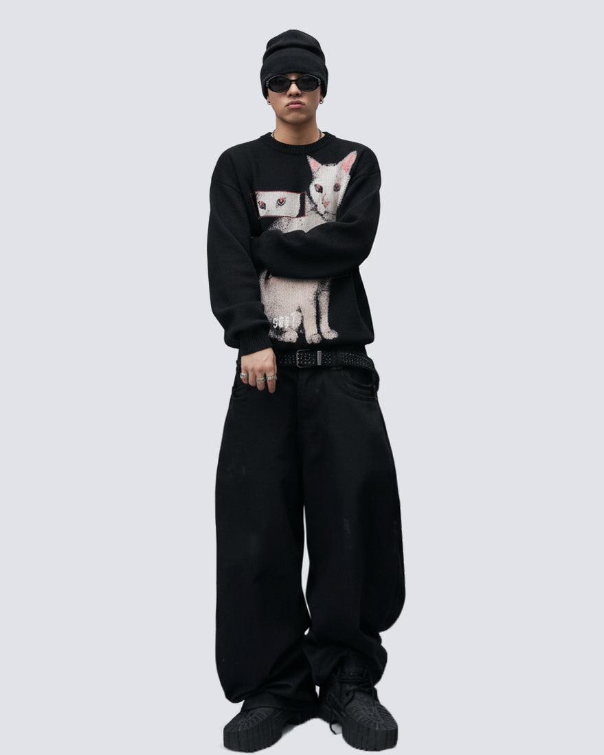 Cat Graphic Long Sleeve T-shirt