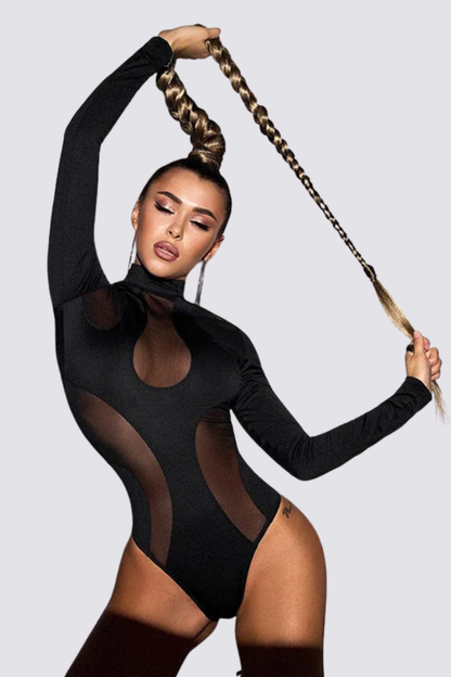 Tight Hold Mesh Long Sleeve Bodysuit
