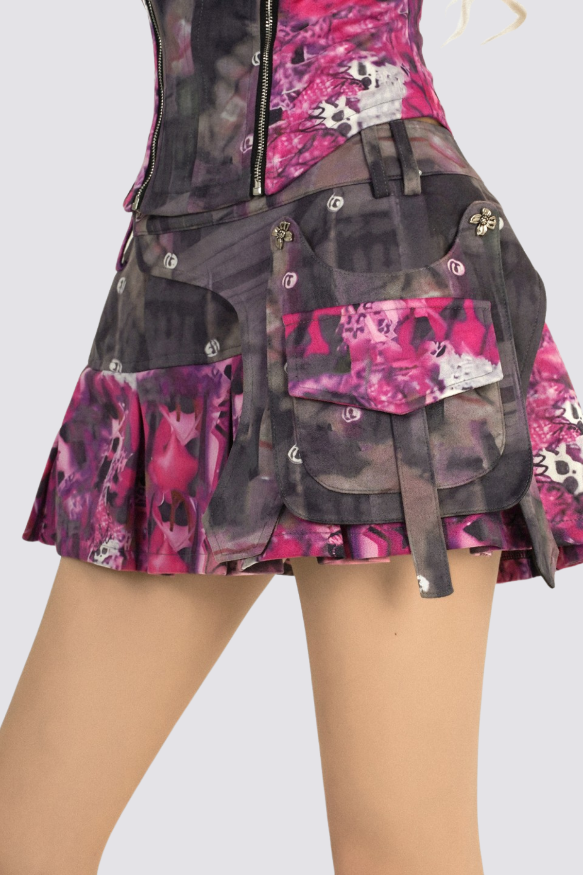 Tone Mark Print Skirt