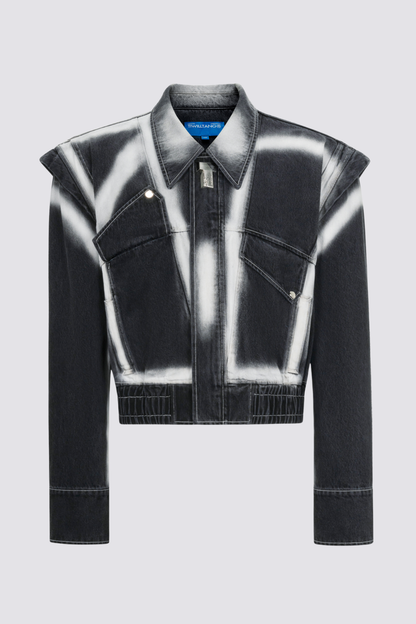 Torn Glare Denim Crop Jacket
