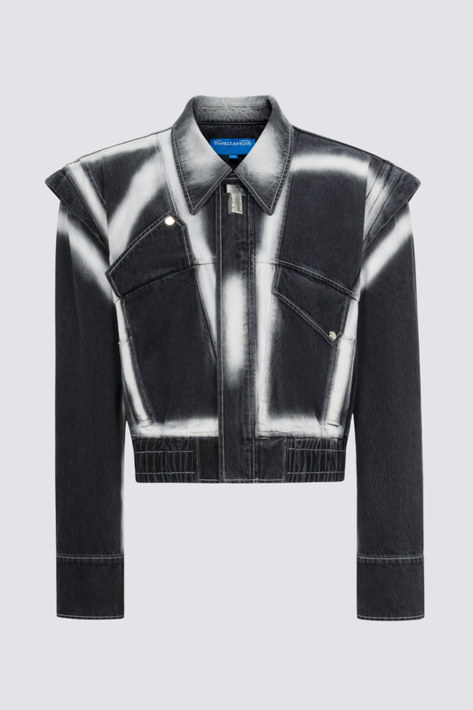 Torn Glare Denim Crop Jacket